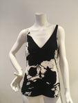 TIBI Black Paint Splatter tank top blouse Size US 6 UK 10 ladies