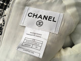 CHANEL Black/White Cotton Blend Tweed Short Sleeved Dress Ladies