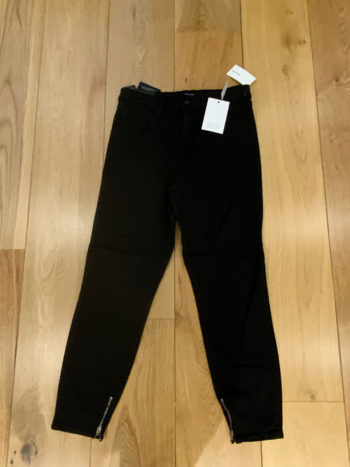 J Brand Maria High Rise Cropped Skinny Jeans with Zips, Black Sz 30 ladies