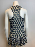 Lenny Niemeyer navy printed ruffle trim swimwear mini dress Size M medium ladies