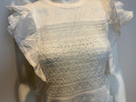 RALPH LAUREN denim supply white eyelet ruffle top Size XS ladies