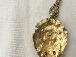 Kenneth Jay Lane Lion Doorknocker Pendant Gold Plated Chain Necklace ladies