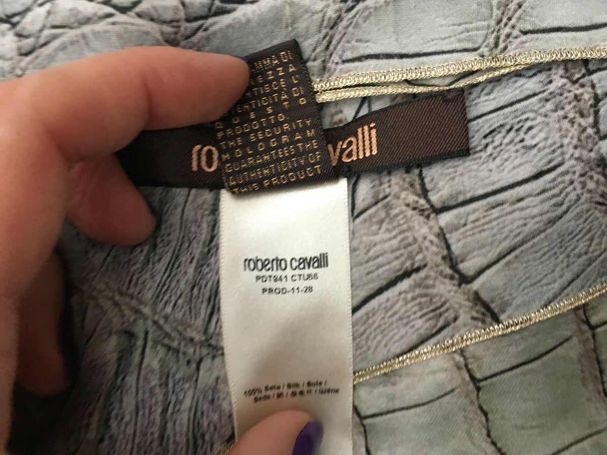 Roberto Cavalli RUNAWAY CROCODILE PRINT SILK SCARF SHAWL AMAZING Ladies