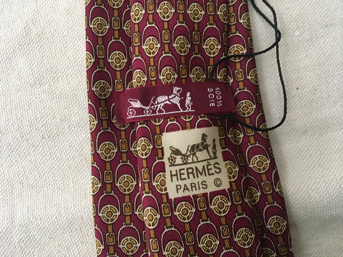 Hermès HERMES Paris Silk Chain-Link Print Silk Tie 956 LA 100% AUTHENTIC Men