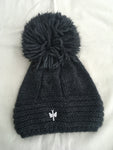 PIPOLAKI ISHA Grey Ski Cozy Cable Knit Beanie Hat Ladies