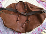 MULBERRY -Brown Embossed Leather Weekender Bag Luggage MEN