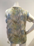 Theyskens Theory silk printed sheer top blouse size S Small ladies