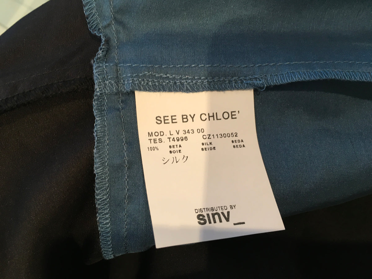 Amazing Rare See by CHLOÉ Celebrities Silk Colorblock Dress Size I 38 US 2 UK 6 ladies