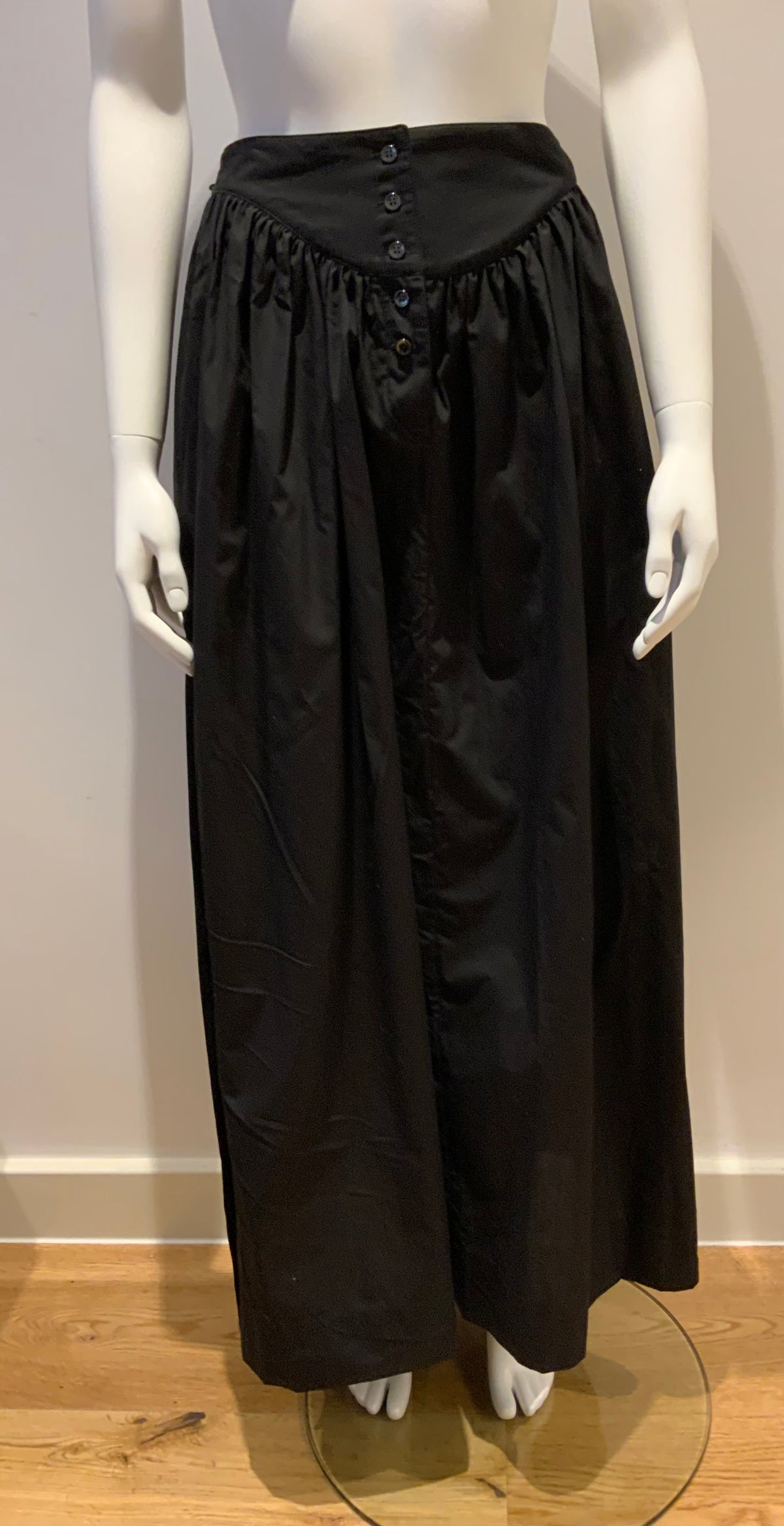 ICONIC ROSETTA GETTY 2021 Gathered cotton black maxi skirt Size XS ladies