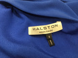 Halston Heritage POne-Shoulder Stretch Crepe Evening Gown inBlue Size UK 8 US 4 ladies