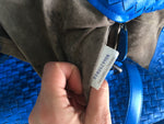 Bottega Veneta Cobalt Blue Cesta Intrecciato Leather Shopping Bag Tote Handbag Ladies