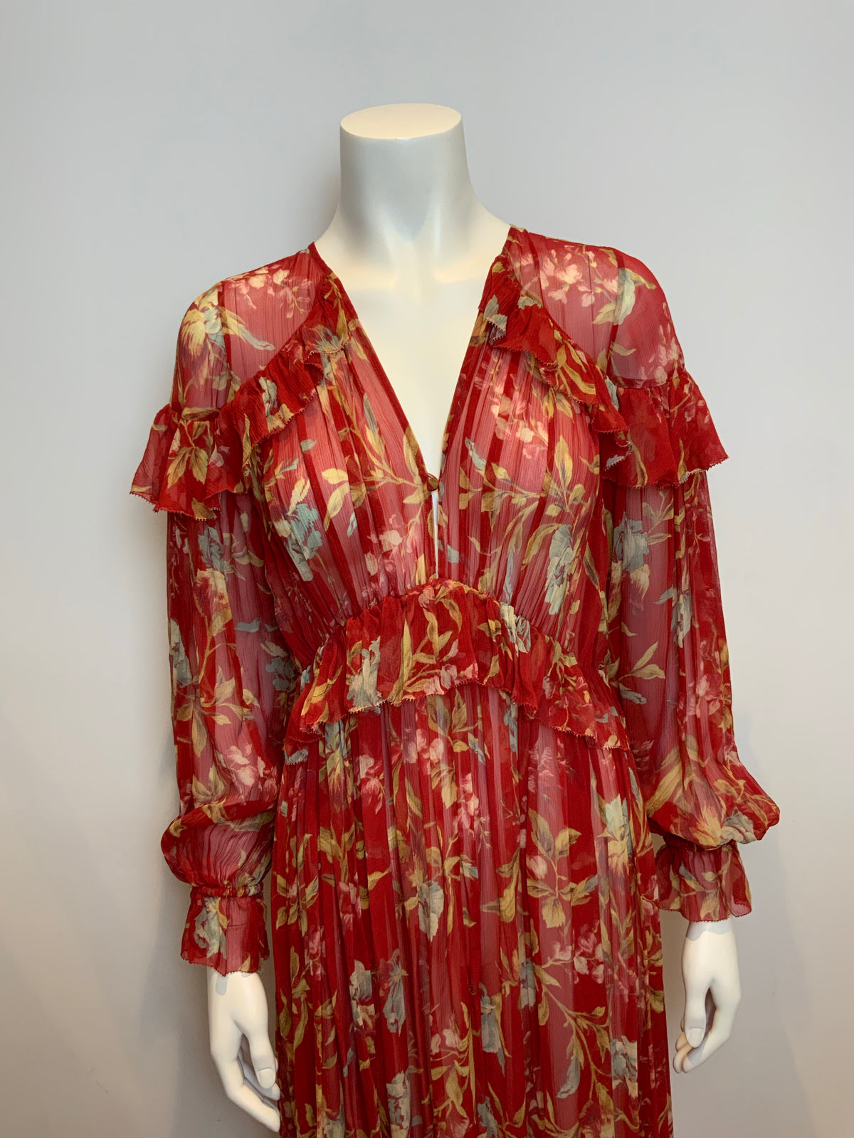 ZIMMERMANN Corsair Iris Cape Silk Dress Size 1 ladies