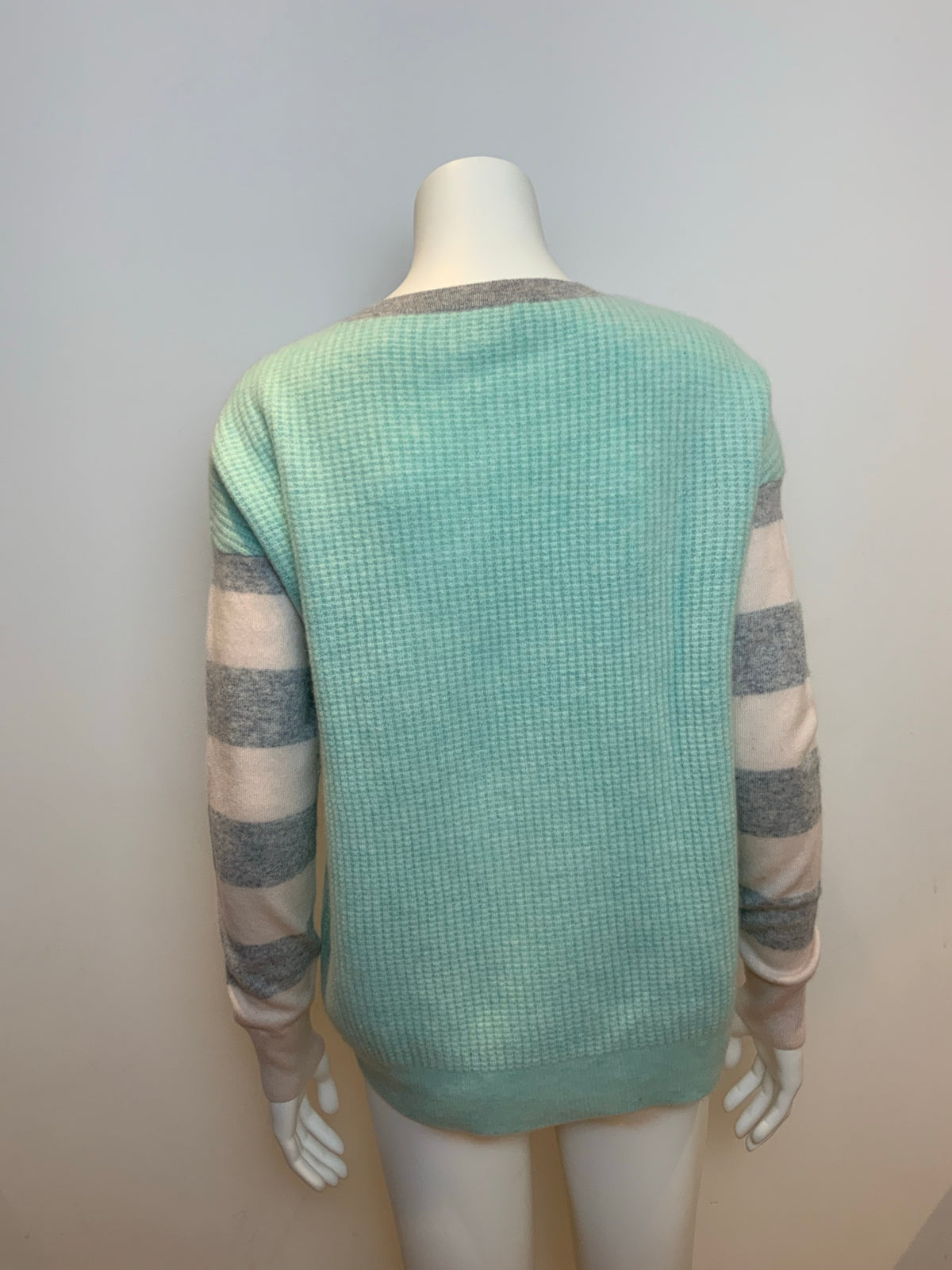 Duffy Pure Cashmere Striped Sweater Jumper Size m medium ladies