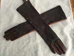 Gizelle Renee Runaway Izumi Brown & Tan Long Leather Gloves Size 7 Ladies