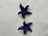 MEROLA LONDON Enamel Star Earrings in Blue ladies