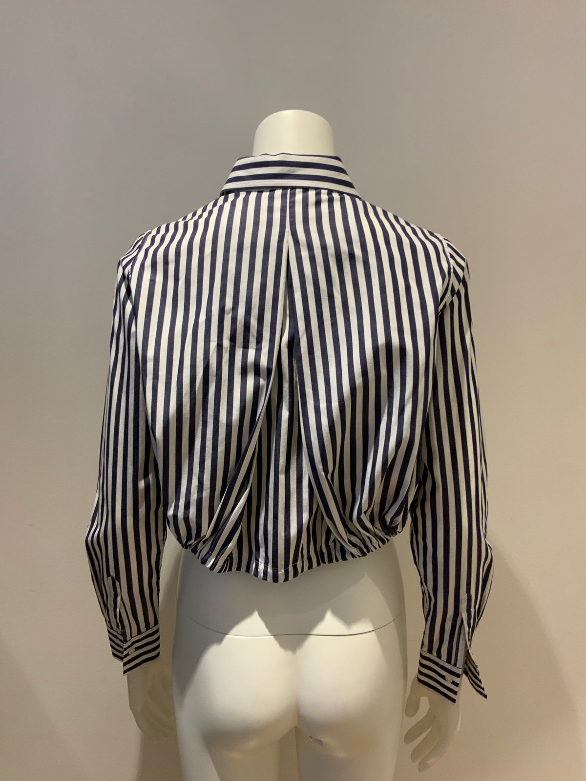Carolina Herrera CH Cropped Tie Cotton Shirt Size XS ladies