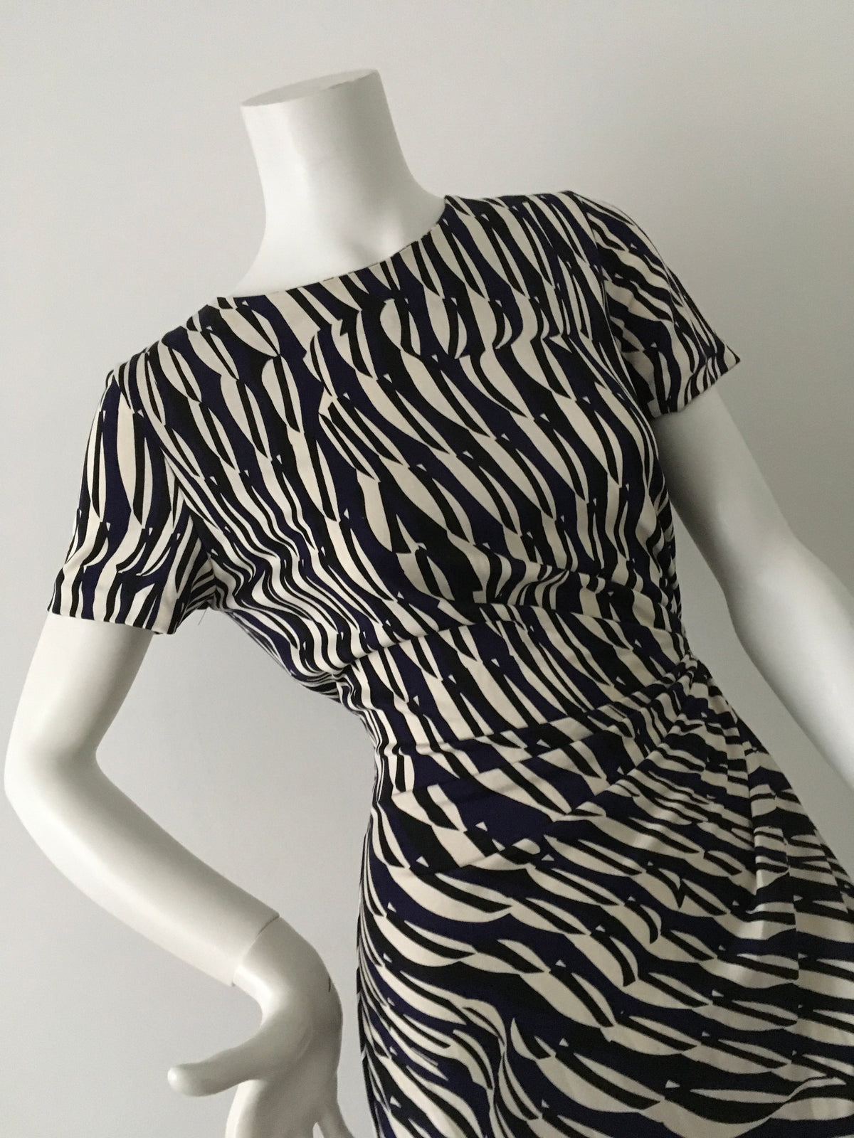 Diane von Furstenberg Glass Weave Purple Slip On "Zoe Dress" Size US 10 UK 14 ladies