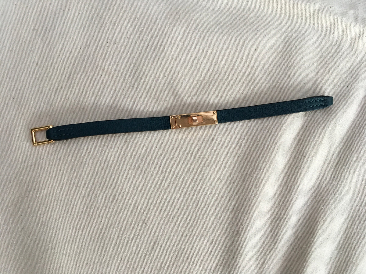 Hermès Micro Kelly bracelet featuring 18K rose gold-plated leather 2016 Ladies