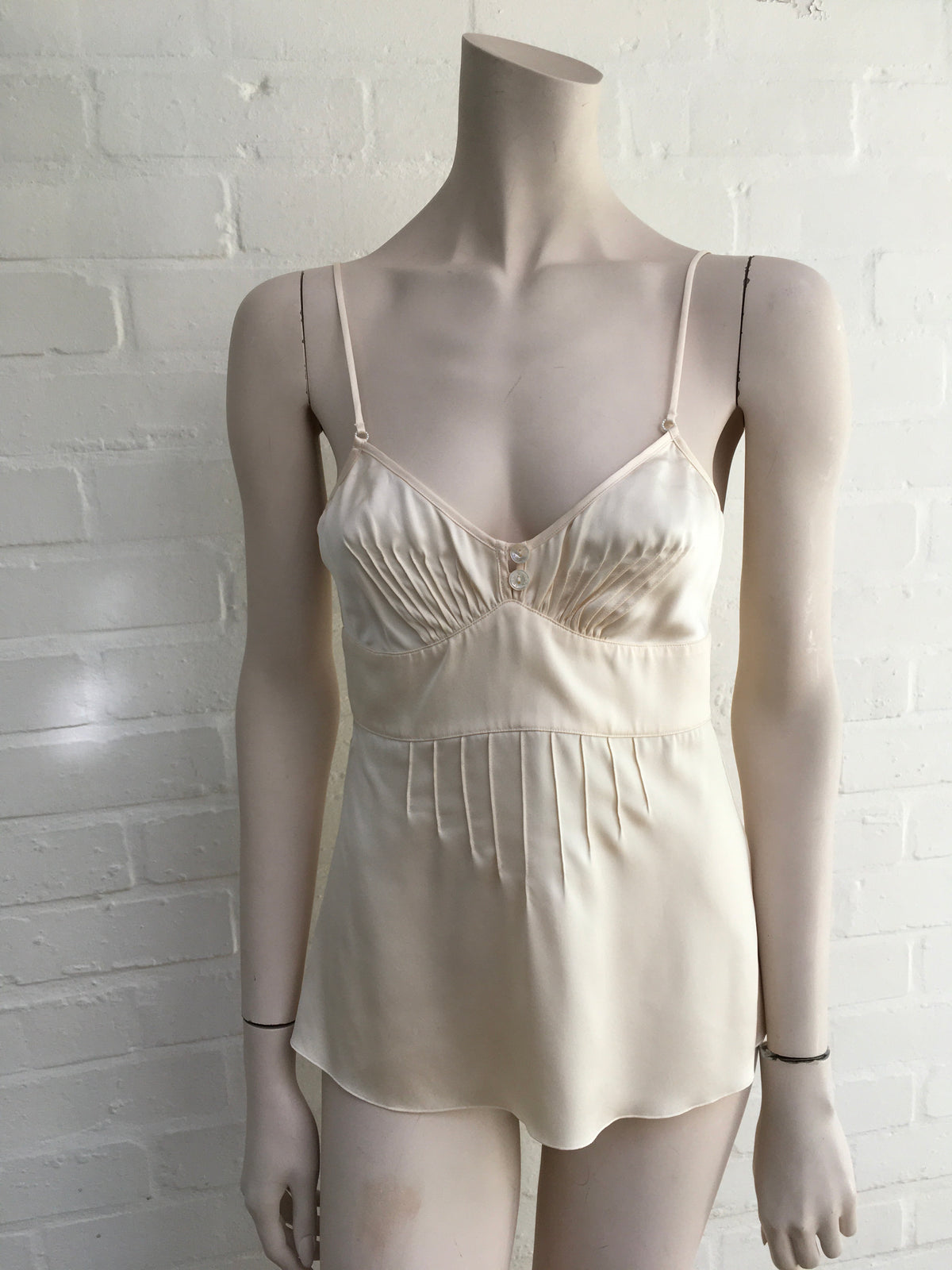 CHANEL Ivory Silk Camisole Cropped Top F 36 UK 9 US 4 ladies