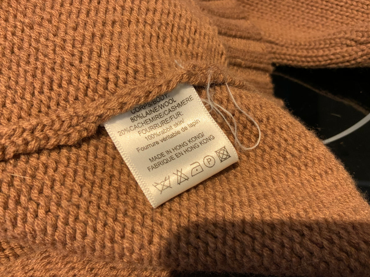 JOSEPH Women’s Cashmere & Wool Knit Cardigan Rabbit Fur Scarf Size M medium ladies