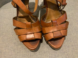 Ralph Lauren Collection Brown Leather Sandals Size 9 1/2 UK 6.5 39.5 ladies