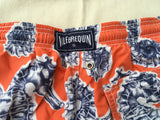Vilebrequin SEAHORSE Orange Kids Swim Shorts Truck Swimwear 8 years old children