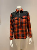 RALPH LAUREN Polo Black & Orange Gingham Shirt Size XS ladies