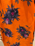 River Island Orange floral jacquard frill tea dress Size UK 8 S small ladies