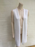 Loro Piana White Tobago Knit Linen-Silk Gilet Long Vest  Ladies