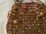 Hand Embellished in India Gold Beaded Satchel Bag Handbag ladies