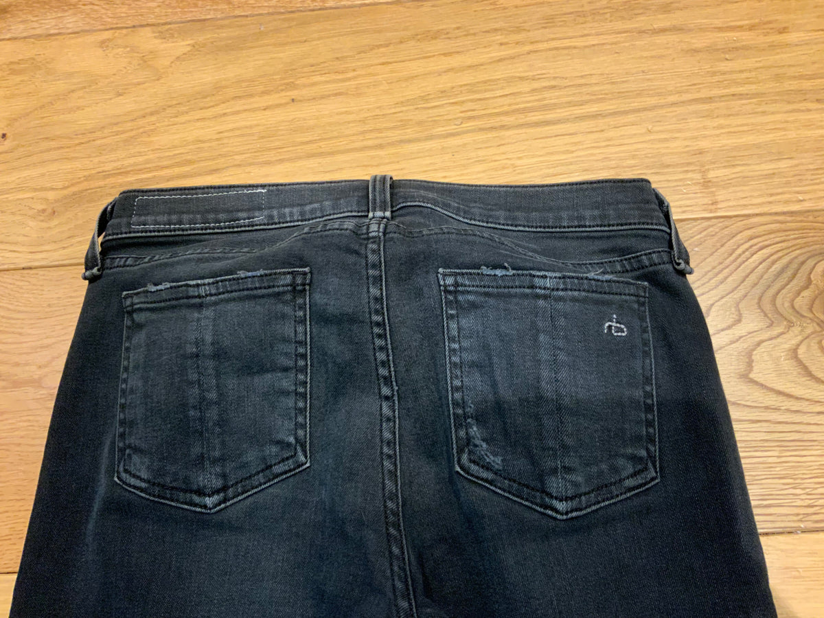 Rag & Bone / JEAN Ultra Distressed Capri Jeans, Steele Size 26 ladies