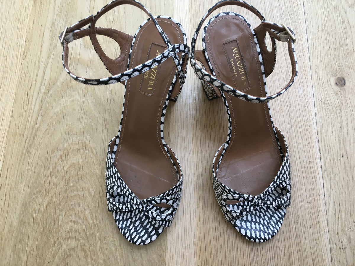 Aquazzura Embossed Leather Sandals Size 35  ladies