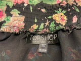 Topshop Floral Ruffle Off Shoulder Dress UK 12 US 8 EU 40 ladies