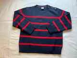 Petit Bateau navy red striped knit jumper sweater 8 years 126cm Boys children