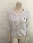 LACOSTE Knit Wool Button Down Cardigan Jumper Sweater Ladies