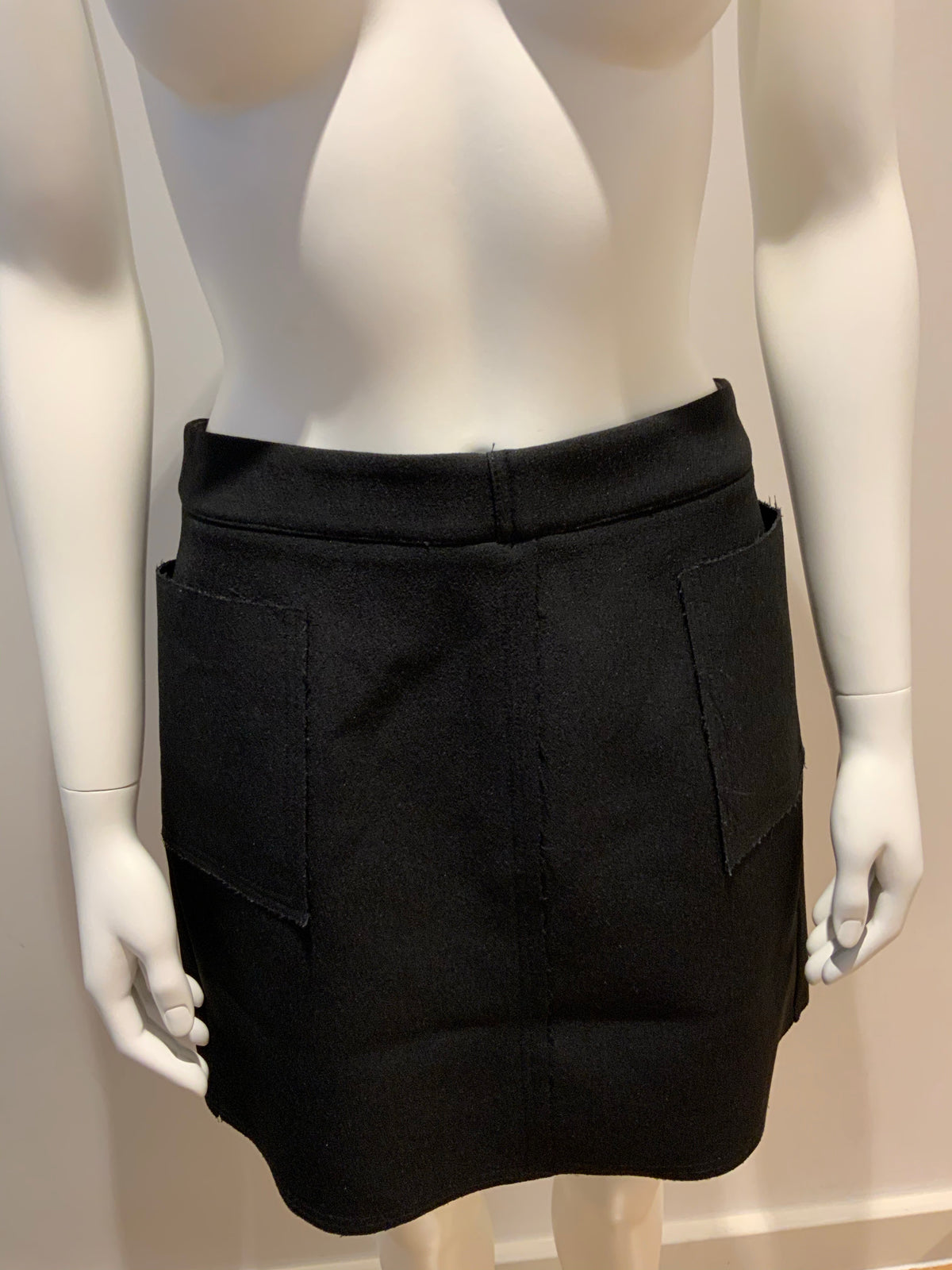 Topshop Black Mini Skirt Side Pockets UK 16 US 12 EU 44 ladies