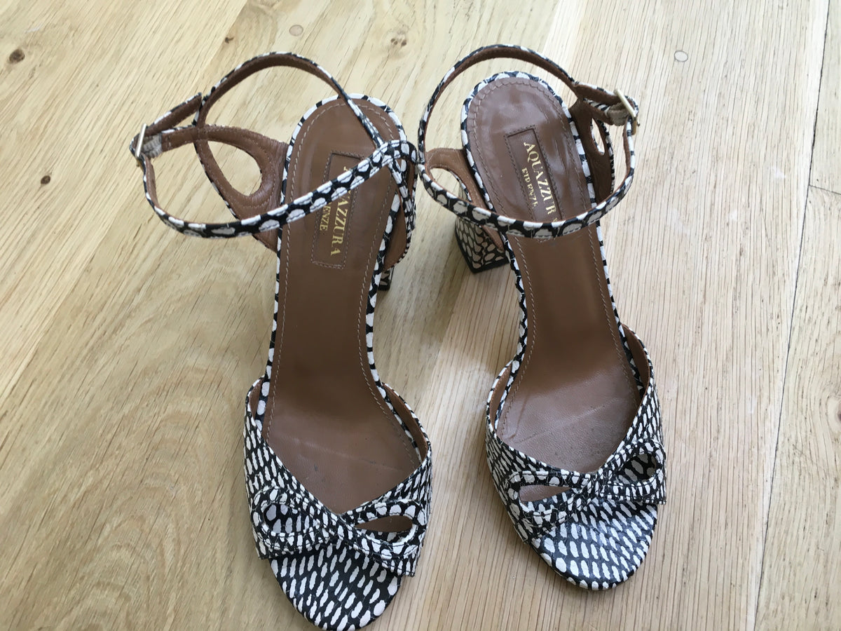 Aquazzura Embossed Leather Sandals Size 35  ladies