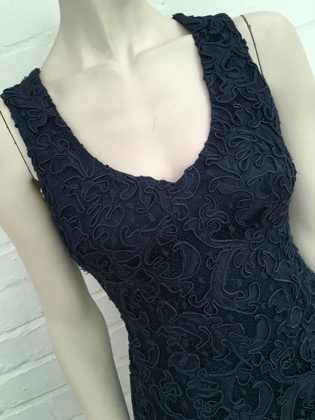 GALEDI Made to Measure all lace navy mini dress S Small ladies