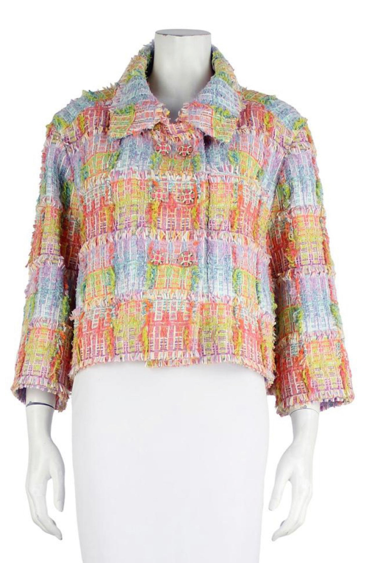 CHANEL 2019 Swing Bouclé Swing Bouclé Jacket Blazer Size F 34 ladies