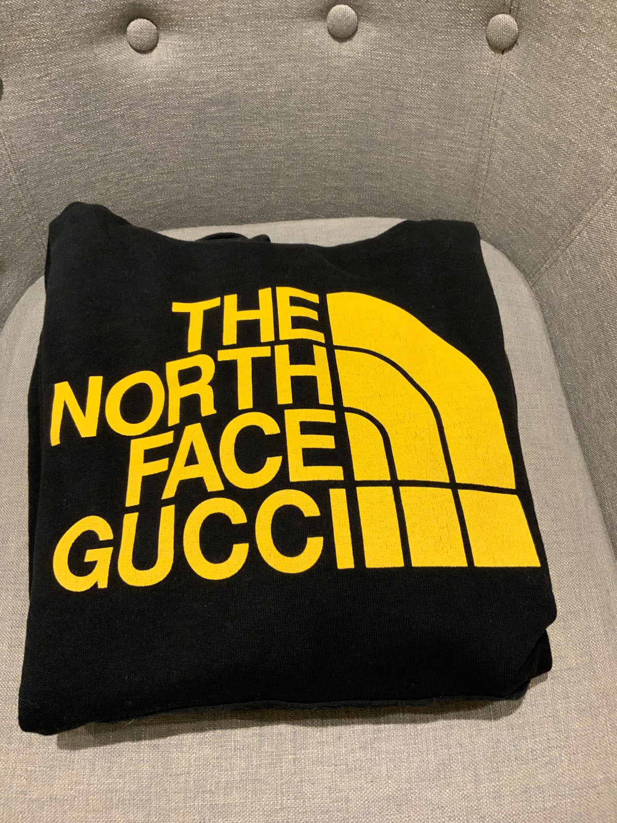 Unisex GUCCI X THE NORTH FACE BLACK YELLOW HOODIE LIMITED EDITIN SIZE XS men