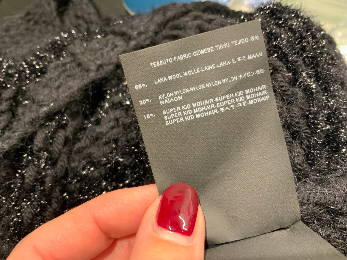 Saint Laurent Black Wool-Mohair open knit pullover sweater SOLD OUT Size S small ladies