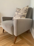 by Swoon Studio Evesham Armchair Comfortable Velvet in Ice Grey Chair