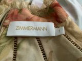 ZIMMERMANN ESPIONAGE SWING YOKE FLORAL DRESS SIZE 1 S SMALL ladies