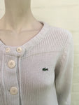 LACOSTE Knit Wool Button Down Cardigan Jumper Sweater Ladies