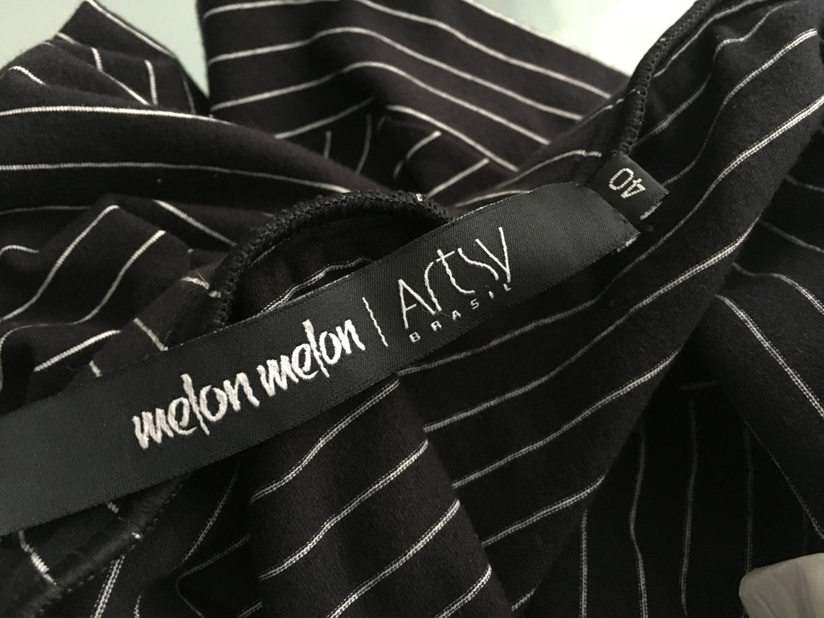 Melon Melon Artsy Brasil Striped Asymmetric MINI SKIRT SIZE 40   ladies