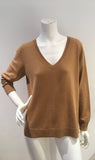 N.Peal Beige Cashmere Knit V neck Jumper Sweater Size M Medium ladies