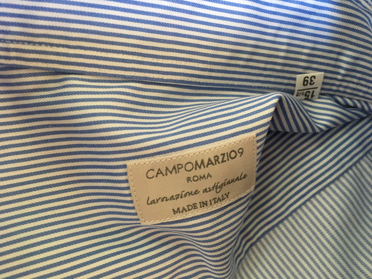 Campomarzio9 Roma HAND MADE LONG SLEEVE BUTTON-UP STRIPED SHIRT MEN