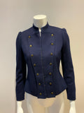 RALPH LAUREN Polo Wool Blend Navy Fitted Jacket Size US 4 UK 8 S small ladies