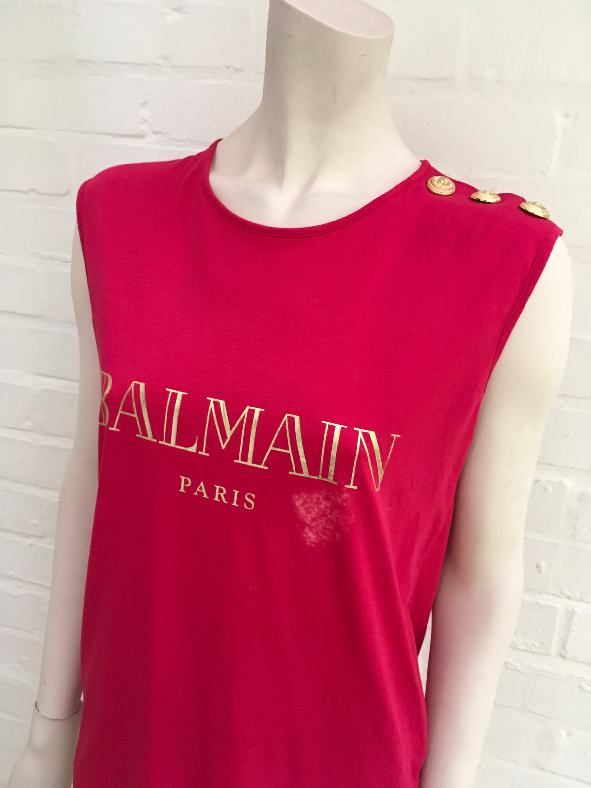 BALMAIN Ladies Cotton Sleeveless Top T-shirt  Ladies