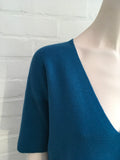 IRIS & INK Pure Wool Turquoise Knitted Top Sweater Jumper  Ladies